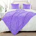 thumbnail image 4 of Home Soft Things Plush Faux Fur Throw & 2 Pillow Covers Set - Paisley Purple - 60"x80"/18"x18" Jumbo, 4 of 9