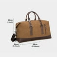 thumbnail image 5 of Duffle Bag for Travel 42L Canvas Duffel Bag Carry on Genuine Leather Overnight Weekender Bag for Men, 5 of 6