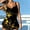 Yellow, variant on Swimsuits for Women Two Piece Bathing Suits Tummy Control Swimwear Modest Floral Print Top with Bottom Swimsuits