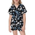 thumbnail image 1 of Ensemble de Pyjamas de Noël pour Filles, Ensemble de Pyjama en Soie Imprimée à Manches Courtes, Tenue de Noël 2 Pcs, Ensemble de Pyjama pour Filles 8-9 Ans, 1 of 3