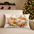 thumbnail image 1 of Halloween Thanksgiving Pumpkin Floral Pillow Cover Polyester Cushion Case Home Decor Sofa Bedroom Living Room Seasonal Holiday Decorative Throw Pillow, 1 of 6