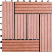 Naturesort N4-OT01SA1 Six Slats Bamboo Composite DIY Deck Tiles 11 tiles