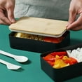 thumbnail image 3 of Japanese Style Microwave Safe Bento Box, Salad Bowl with Dressing Container, Perfect for Meal Prep, Leak-Resistant Design, Utensils Included, Food-Grade Material for Healthy, 3 of 5