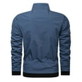 thumbnail image 4 of Ikevan Men'S Thin Jacket Casual Sports Windbreaker Hooded Solid Color Coat Navy 14(XXXL), 4 of 4