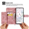 thumbnail image 4 of Jiahe Cover for Google Pixel 6, Wallet Case with Card Holder,Embossde Flower Flip Leather Magnetic Shockproof Card Slots Stand with Shoulder Strap Full Body Cover Case, pink, 4 of 8
