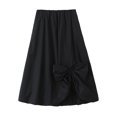 thumbnail image 2 of HH TRAF Falda de farol con globo negro decorada con lazo versátil nueva moda para mujer Falda elegante sexy hasta media pantorrilla informal para mujer, 2 of 4
