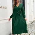 thumbnail image 3 of Vestido De Otoño, Vestido Plisado Con Cinturón, Manga De Linterna De Cintura Alta Para Dama Para Ir De Compras ANGGREK Otros, 3 of 6