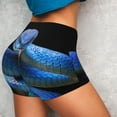 thumbnail image 4 of Vsdgher Blue Viper Snake print Workout Shorts for Women Seamless Soft Smooth Gym Yoga Scrunch Active Exercise Fitness Shorts, 4 of 8