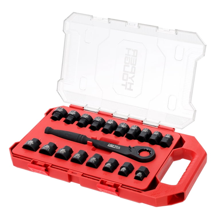 Hyper Tough 19-Piece 3/8-Inch Drive Nano Low-Profile Socket Set