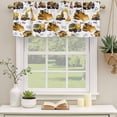 thumbnail image 2 of 2 Pack Valances for Window, Construction Truck Short Curtains for Kitchen Bedroom Living Room, Cartoon Grips and Bulldozers Stirrup Car Rod Pocket Small Window Treatment Valance Drapes 42 x 12 Inch, 2 of 8