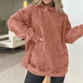 thumbnail image 2 of Essentials Women's Hoodie Vintage Distress Solid Casual Long Sleeve Denim Workout Hooded Sweatshirts, 2 of 5
