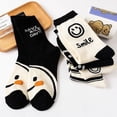 thumbnail image 3 of Calcetines de mujer lindos de estilo japonés, calcetines de moda de longitud media, primavera y verano, finos, absorbentes del sudor, desodorantes, calcetines transpirables con carita sonriente para, 3 of 6