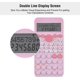 thumbnail image 4 of Calculadora científica, rosa delgada y portátil, pantalla de dos líneas, cálculo multifuncional, adecuada para estudiantes u oficinas, 4 of 5