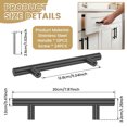 thumbnail image 2 of 12 Pack Black Cabinet Handles, 8" Length, 5" Hole Center, Stainless Steel Feel T-Bar Kitchen Drawer Pulls, Cabinet Handles for Cupboards, Drawers, Dressers, Cabinets, 2 of 8