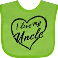 thumbnail image 3 of Inktastic I Love My Uncle in Black Chalk Heart Boys or Girls Baby Bib, 3 of 4