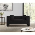 thumbnail image 2 of Meridian Furniture Everett Black Chenille Fabric Upholstered Loveseat, 2 of 14