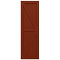 thumbnail image 5 of Ekena Millwork 15"W x 29"H True Fit PVC Two Equal Panel Farmhouse Fixed Mount Shutters w/ Z-Bar, Pepper Red (Per Pair - Hardware Not Included), 5 of 9