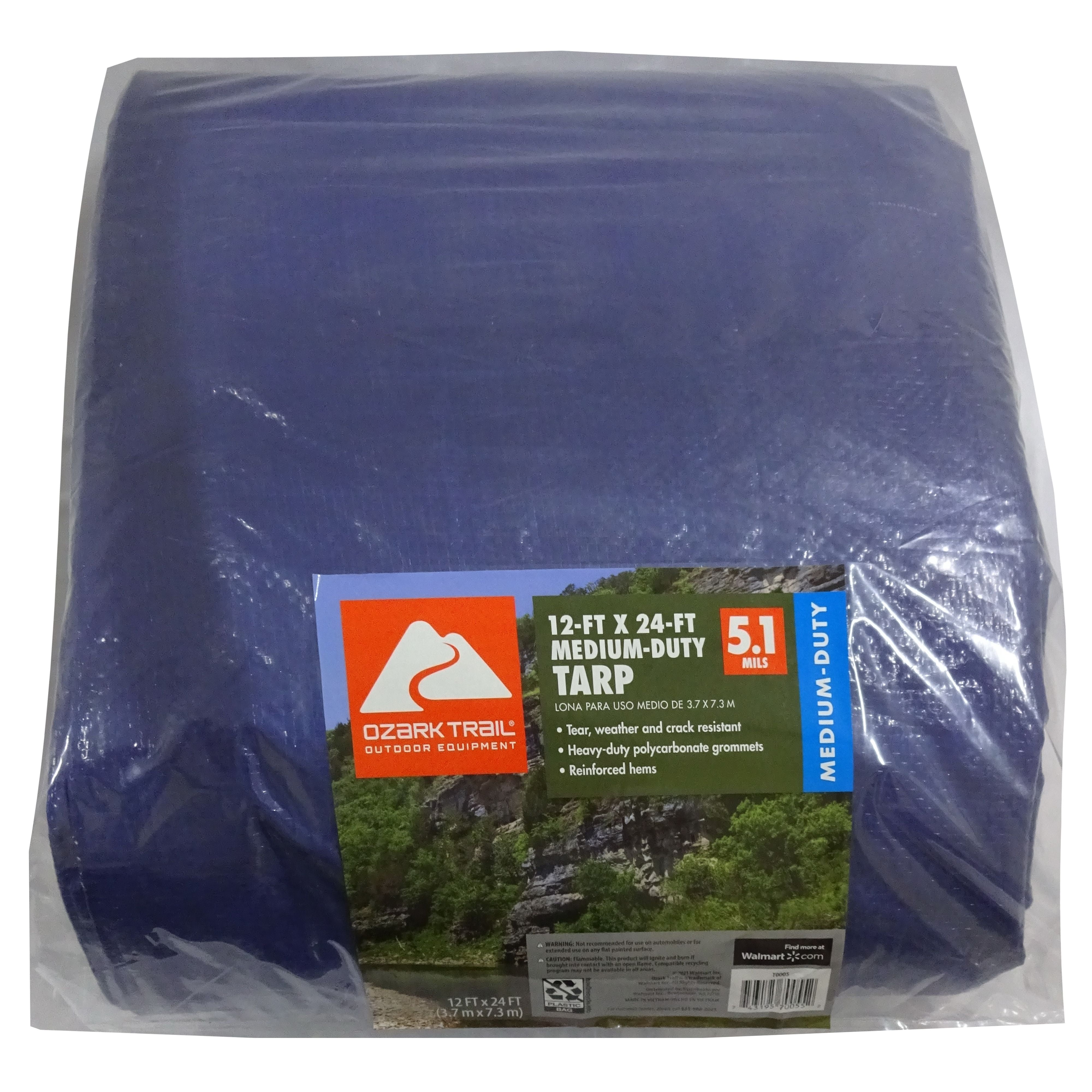 Ozark Trail Medium-Duty Tarpaulin, 12’ x 24’, Material PE