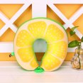 thumbnail image 2 of ZheElen Functional Travel Neck Pillow Comfortable Travel Essential Adjustable Foam Particles Travel Pillow Travel Companion Yellow Rrange 30cm 1Set, 2 of 6
