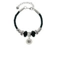 thumbnail image 2 of Delight Jewelry Silvertone Disc 1/2'' Initial - u - Middle Sister Celtic Knot Leather Bead Bracelet, 7"+2" Extender, 2 of 4