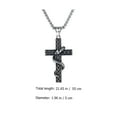 thumbnail image 2 of ifundom Black Titanium Steel Cross Pendant Necklace for Men, Stylish Fashion Jewelry Accessory, 18.5 Inch Chain, 2 of 8