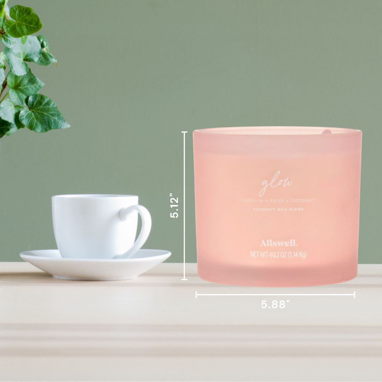 Allswell Glow 4-Wick Scented Spa Jar Candle, Vanilla Pear Coconut photo 2