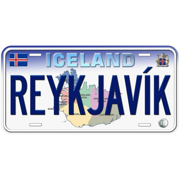 Iceland Reykjavik Custom Novelty Car License Plate