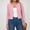 Pink women's cardigan open front a1, variant on SSZMDLB Women's Button Down Cardigan Long Sleeve Open Front Casual Cropped Soft Solid Basic Shirt for Fall Winter, White XL