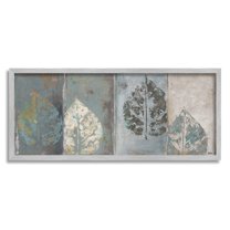 Stupell Industries Rustic Weathered Leaf Motif Graphic Art Gray Framed Art Print Wall Art, Design by Patricia Pinto
