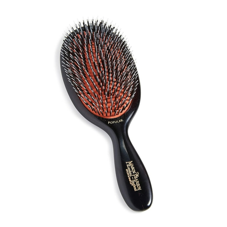 Mason Pearson Hair Brush Regular Popular Bristle & Nylon BN1 Dark Ruby  Large Size With Cleaner