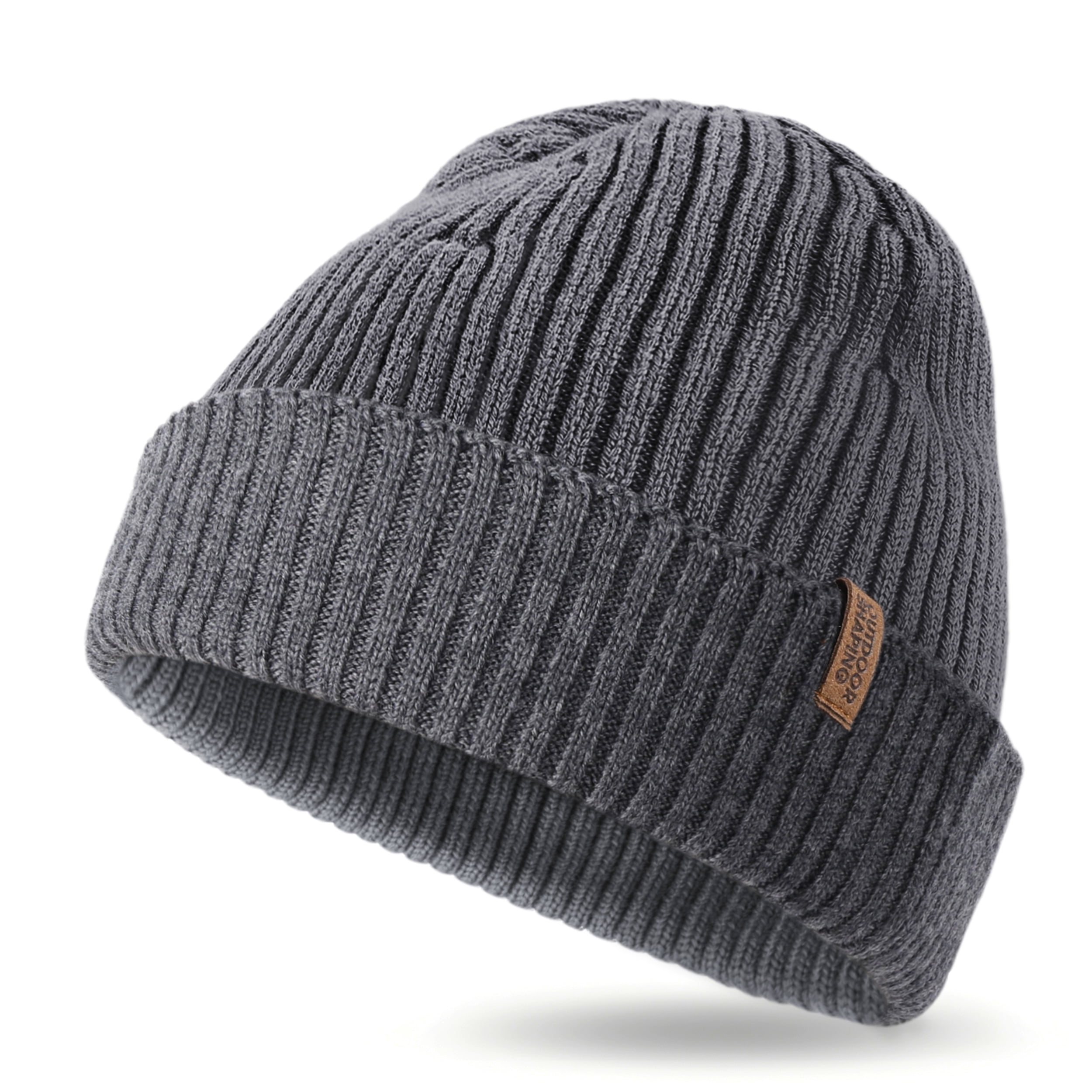 Merino Wool Beanie for Men & Women, Unisex Daily Cuffed Plain Knit Hat, Soft Warm Winter Hat