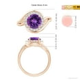 thumbnail image 4 of ANGARA Natural 1.7 ct Amethyst Bypass Engagement Ring with Diamond Halo in 14K Rose Gold for Women (Size-8mm) | February Birthstone, Anniversary, Jewelry Gift for Women | Natural Amethyst Ring, 4 of 9