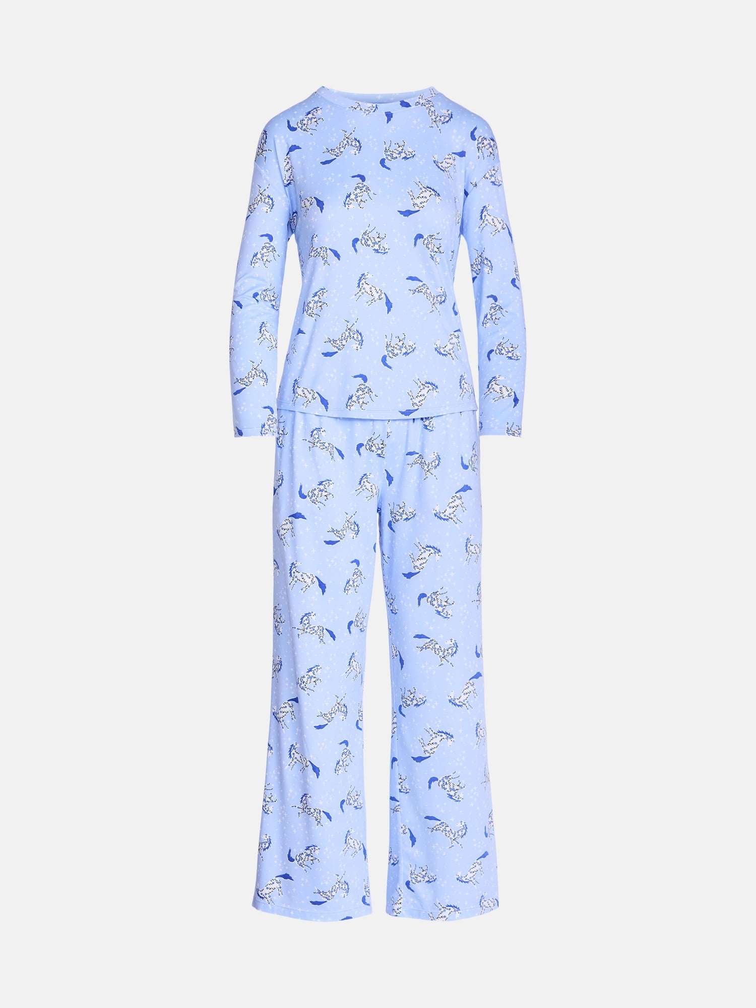 Joyspun Women's Essential Sleep Top and Pants, 2-Piece Pajama Set, Sizes XS-3X