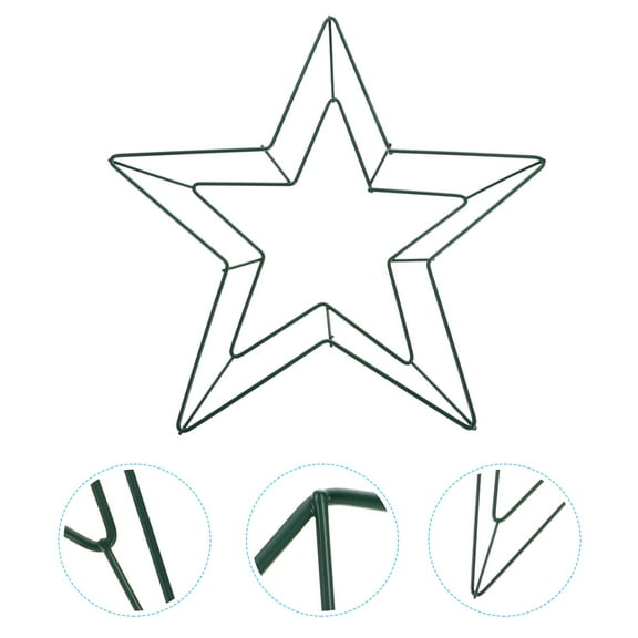 COSMOBETTY Wreath Rings Green Iron 2Pcs 11.8In Star Wreath Form Wall Hanging Decor