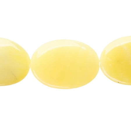 Quartz Flat Oval Beads Flat Golden Quartz Crystallite Oval Beads Semi Precious Gemstones Size: 31x22mm Crystal Energy Stone Healing Power for Jewelry Making ()
