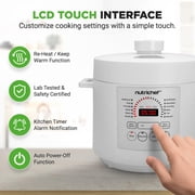 6 QT Electric Pressure Cooker - 9 Function Digital Countertop with Preset Cooking Modes, Adjustable Time & Temp Settings (White)