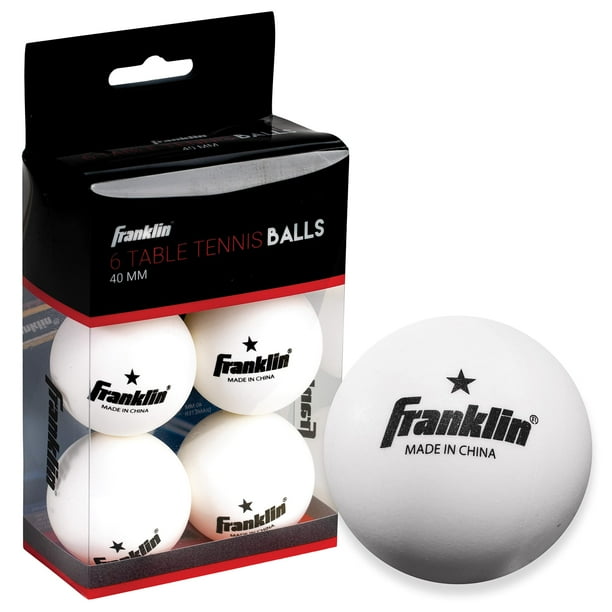 Pelotas de ping pong Franklin Sports Official, tamaño 40 mm, paquete de 6
