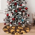 thumbnail image 5 of Yiaed Brown Plaid Sunflower Print Christmas Tree Skirt , Tree SkirtsTree Mat for Christmas Winter Holiday Indoor Decorations-30", 5 of 7