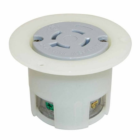 Non Nema Locking Receptacle - YGF040F Twist Lock Receptacle Flange 3-Pole 4-Wire 20A 125/250V NEMA L14-20R, Amps: 20A By Superior Electric