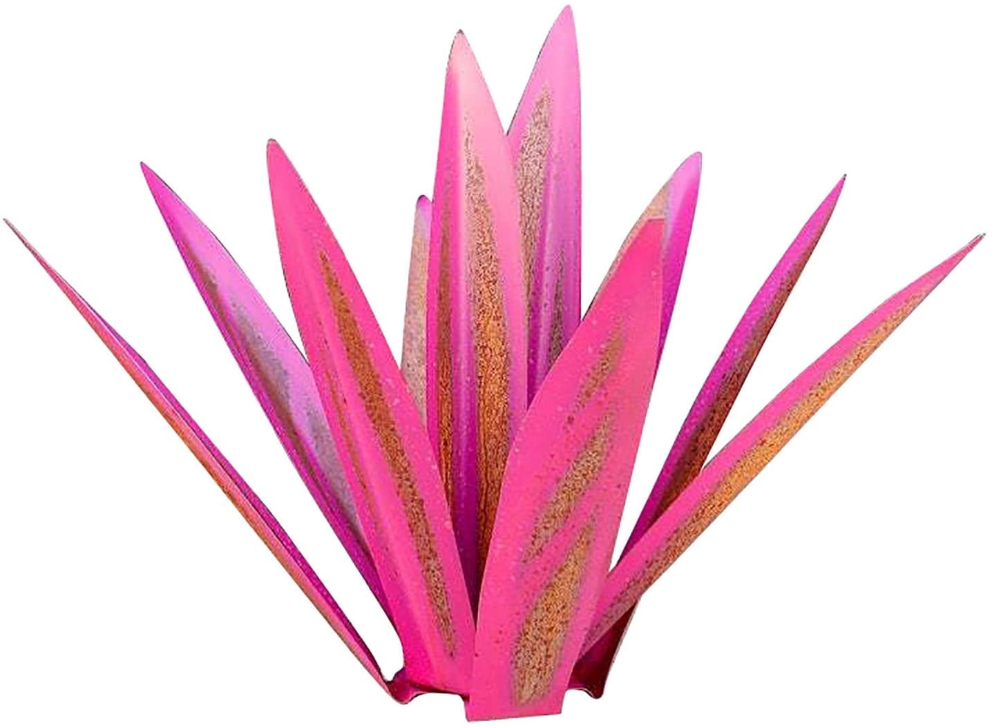 Rungungde 25“ Tequila Rustic Art Sculpture, DIY Metal Agave Plant Outdoor Garden Statue Decorations, Metal Tequila Hand Painted Statue Ornaments with 9 Leaves for Garden Yard Patio Decor