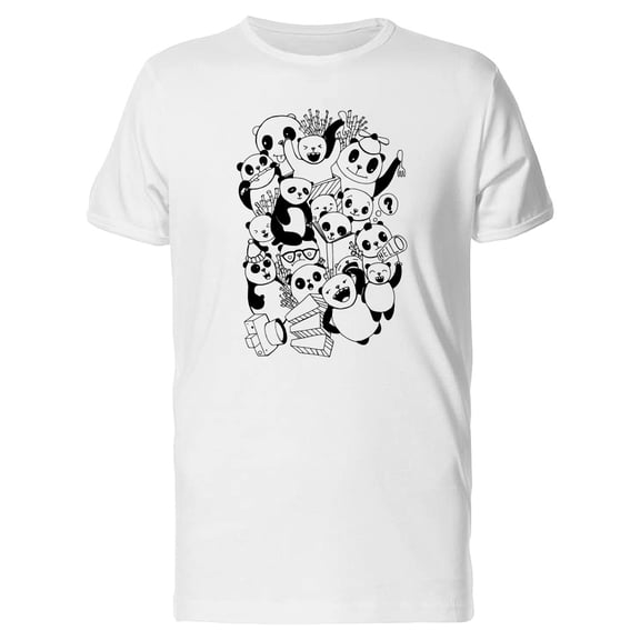 Funny Panda Doodle Composition Tee Men's -Image by Shutterstock