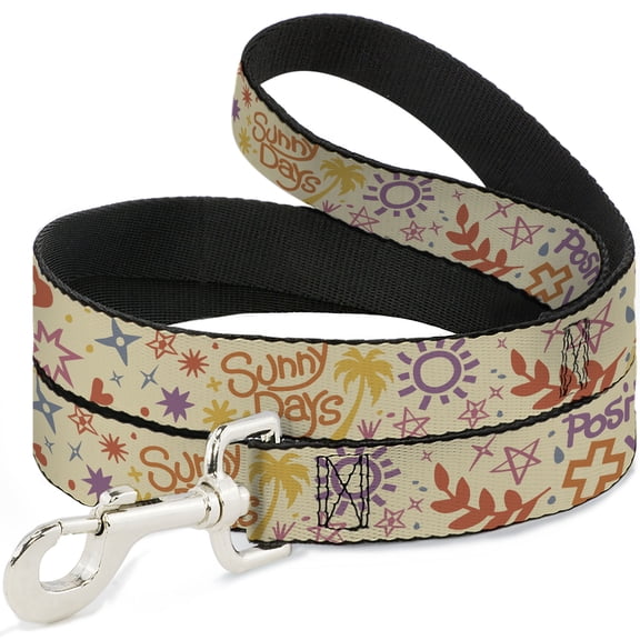 Buckle-Down Pet Leash, Dog Leash, Summer Harmony Collage Beige Multi Color, 4 Feet Long 1.0 Inch Wide