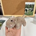 thumbnail image 1 of Lindo llavero de peluche de animal de zoológico, hipopótamo acostado, juguete colgante, mini peluche suave para niños y coleccionistas., 1 of 3