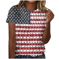 thumbnail image 2 of Lorytime 13th of July Outfits for Women Red White and Blue T Shirts Patriotic Graphic Wear Crew Neck Holidays Clothes, 2 of 5