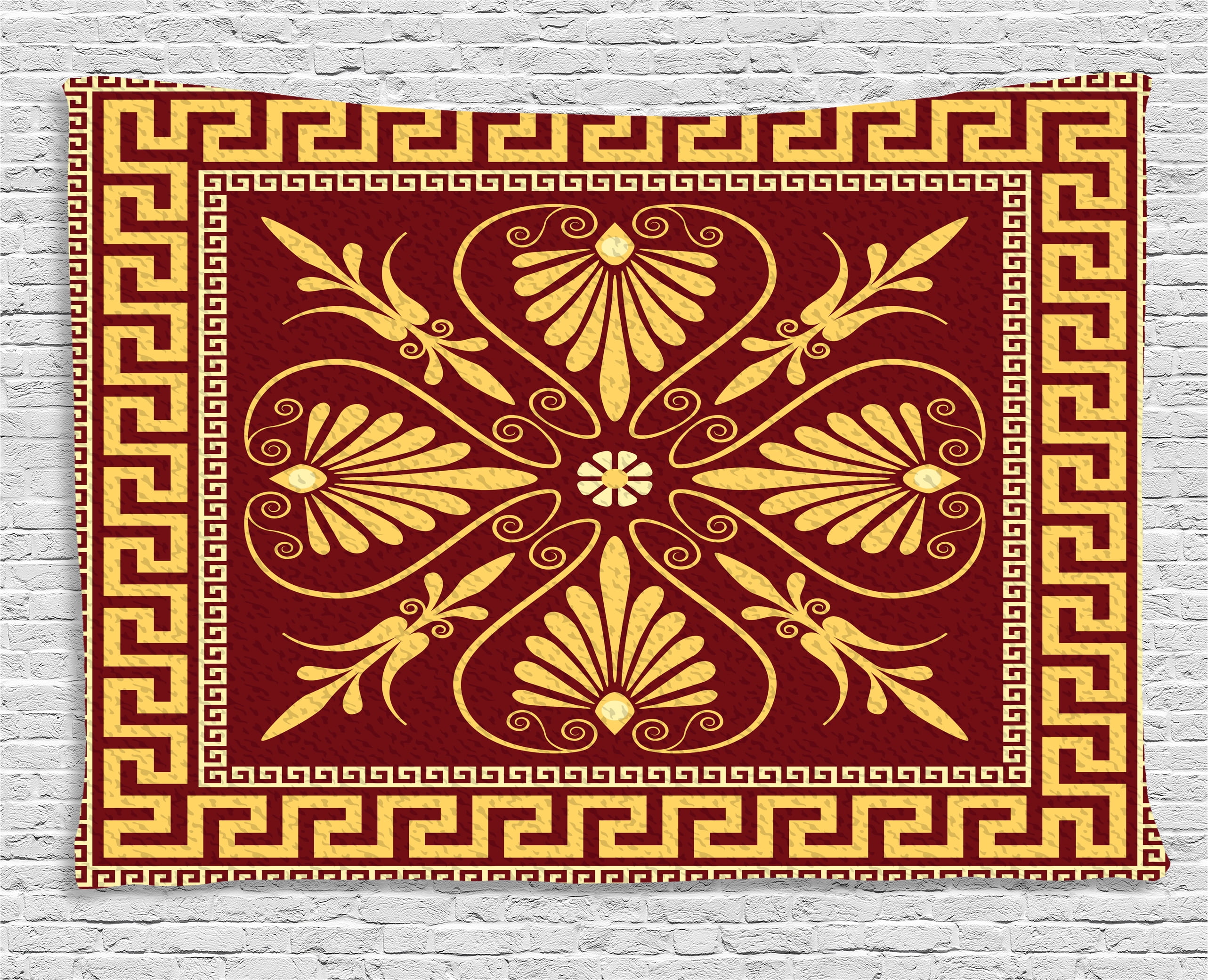 Greek Key Tapestry, Old Fashioned Frame Design with the Greek Labyrinth