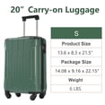thumbnail image 5 of Hardshell Luggage, Lightweight Durable ABS Suitcases with Double Wheels, Expandable 24 Inch Checked Travel Luggage (Black Brown), 5 of 10