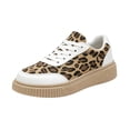 thumbnail image 3 of Womens Leopard Print Casual Flat Shoes Low Top Lace Up Sneaker Everyday Walking Footwear, 3 of 7