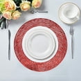 thumbnail image 7 of 15" Hollow Out Placemat for Dining Table, 4 Pcs Round PVC Placemats, Vinyl Non-Slip Heat Insulation Kitchen Washable Table Mat Cup Mat Dinner Table Decoration Hotel Restaurant Home Decor – Red, 7 of 7