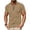 Khaki, variant on Men's Casual Plaid Square Pattern T Shirt One Third Zip Mock Neck Short Sleeve Lightweight Breathable Summer Top for Men Black 2XL