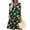 Dark Green, variant on Christmas Dresses for Women Women's Christmas Printed Fashionable V-neck Button Seven Part Cuff Pocket Dress for Holiday Party,Army Green,L